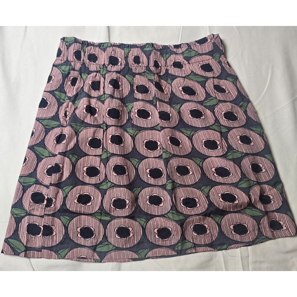 Tulip B Retro Floral A-Line Mini Skirt Lined Pockets Elastic Waist Medium - Picture 3 of 8